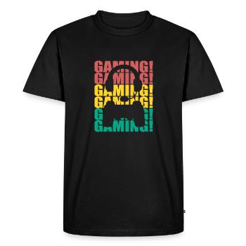 Gaming / Gamer - Casque et manette - T-shirt Premium bio Homme - noir - Devant - Nico (187cm)