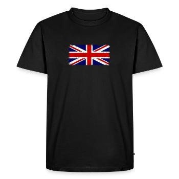 Drapeau britannique Vintage - T-shirt Premium bio Homme - noir - Devant - Nico (187cm)