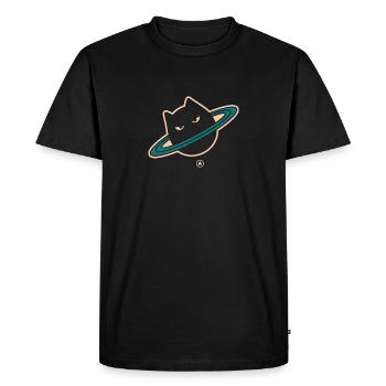 T SHIRT CATURN BLACK - T-shirt Premium bio Homme - noir - Devant - Nico (187cm)