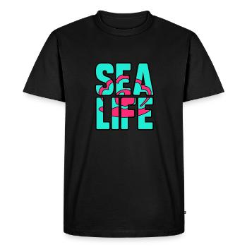 Sea life - T-shirt Premium bio Homme - noir - Devant - Nico (187cm)