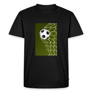 Goalkeeper! Soccer ball - Men's Premium Organic T-Shirt - black - Front - Nico (187cm)