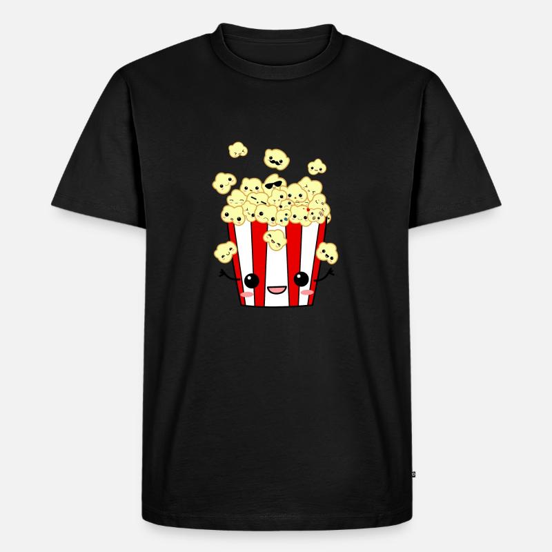 PopCorn - Männer Premium Bio T-Shirt - Schwarz
