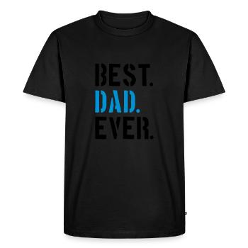 text dad best ever amour papa meilleur monde fête des pères - T-shirt Premium bio Homme - noir - Devant - Nico (187cm)