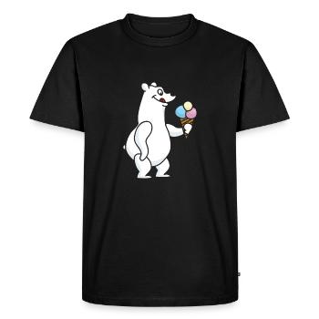 Ice Bear Ice Cream Crème glacée Ball Ice Winter - T-shirt Premium bio Homme - noir - Devant - Nico (187cm)