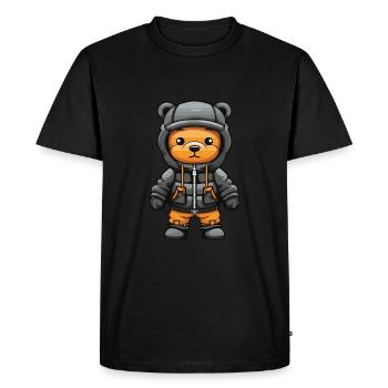 Bande dessinée d’hiver ours - T-shirt Premium bio Homme - noir - Devant - Nico (187cm)