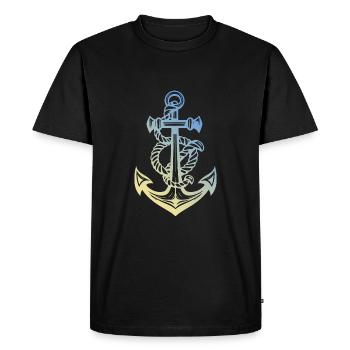 Anchor Harbour - Men's Premium Organic T-Shirt - black - Front - Nico (187cm)