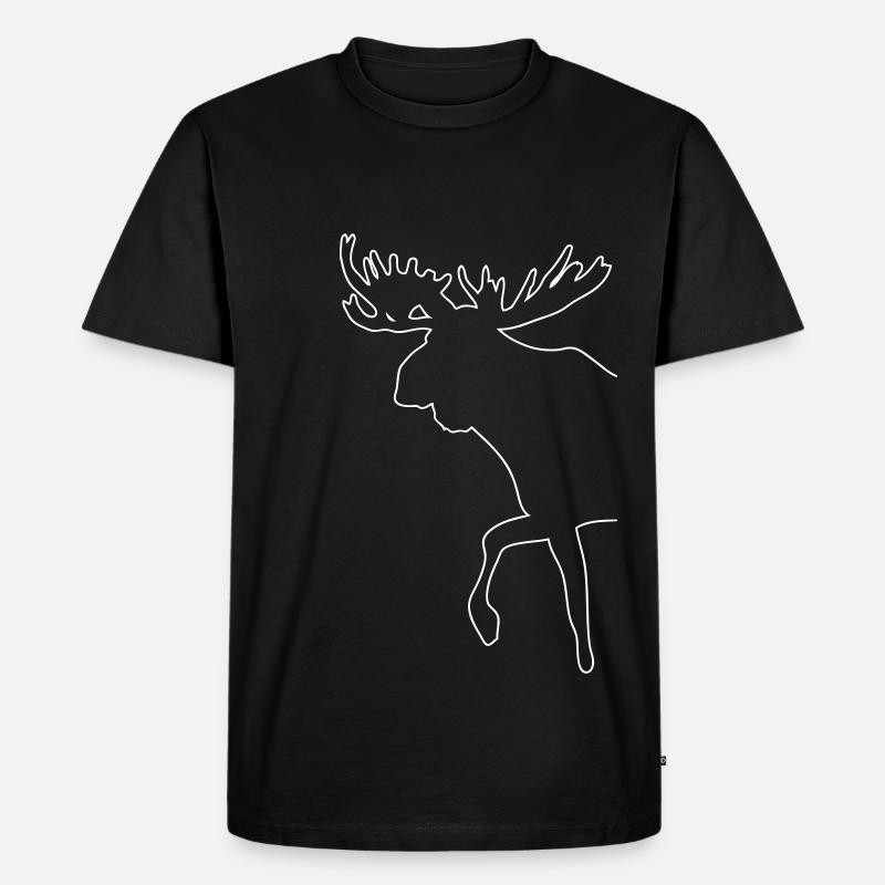 Elch - Moose - Männer Premium Bio T-Shirt - Schwarz