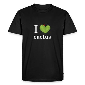 I love cactus - Cactus Amour - T-shirt Premium bio Homme - noir - Devant - Nico (187cm)