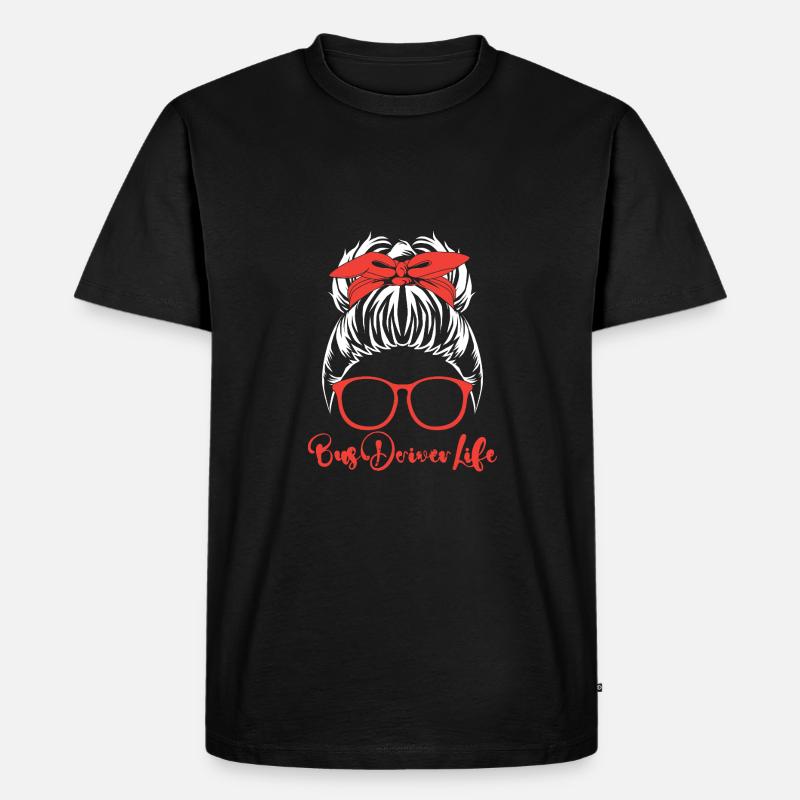 Schulbusfahrer Schulbus - Männer Premium Bio T-Shirt - Schwarz