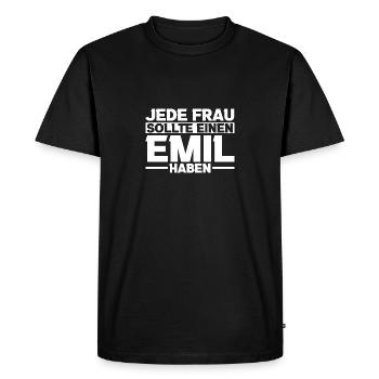 Emil - T-shirt Premium bio Homme - noir - Devant - Nico (187cm)