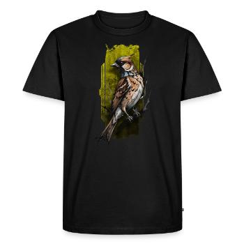 Majestueux oiseau cardinal perché sur une branche - T-shirt Premium bio Homme - noir - Devant - Nico (187cm)
