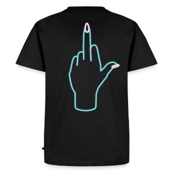 middle finger up - T-shirt Premium bio Homme - noir - Dos - Nico (187cm)