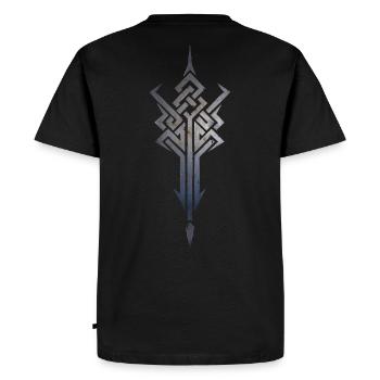 Nœud celtique Signe de symbole de croix viking - T-shirt Premium bio Homme - noir - Dos - Nico (187cm)