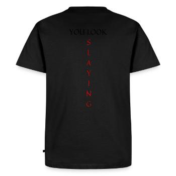 Tuer - T-shirt Premium bio Homme - noir - Dos - Nico (187cm)