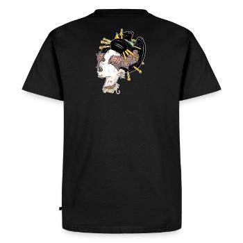Namakubi and mushrooms - Men's Premium Organic T-Shirt - black - Back - Nico (187cm)