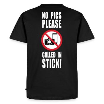 Pas de photos s’il vous plaît appelé malade - T-shirt Premium bio Homme - noir - Dos - Nico (187cm)