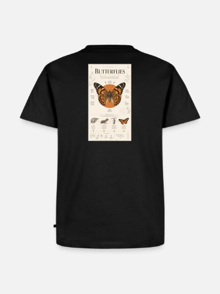 Butterfly Art Poster Nature Cycle - Men's Premium Organic T-Shirt - black