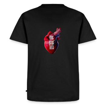 Love Never Fails - Men's Premium Organic T-Shirt - black - Back - Nico (187cm)