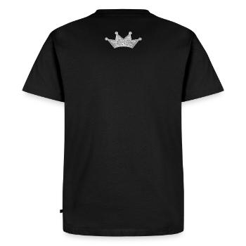 Crown Silver Birthday Wedding Anniversary JGA - Men's Premium Organic T-Shirt - black - Back - Nico (187cm)