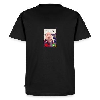 John Pork - Men's Premium Organic T-Shirt - black - Back - Nico (187cm)