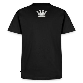 Crown Silver Birthday Wedding Anniversary JGA - Men's Premium Organic T-Shirt - black - Back - Nico (187cm)
