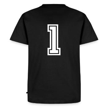 Numéro Un - T-shirt Premium bio Homme - noir - Dos - Nico (187cm)