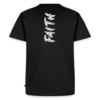 FOI - Paroles Cachées Design Chrétien - T-shirt Premium bio Homme - noir - Dos - Nico (187cm)