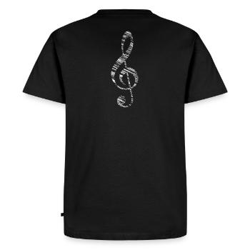 Clef musique symbole note signe - T-shirt Premium bio Homme - noir - Dos - Nico (187cm)