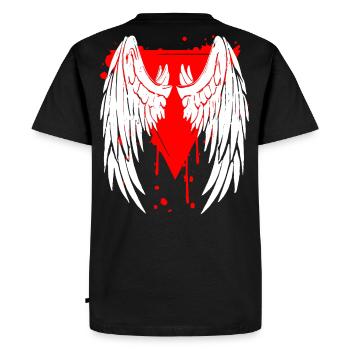 2 ailes reborn ailes ange diable enfer - T-shirt Premium bio Homme - noir - Dos - Nico (187cm)