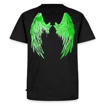 2reborn angelwings engelfügel Angel Engel green - T-shirt Premium bio Homme - noir - Dos - Nico (187cm)
