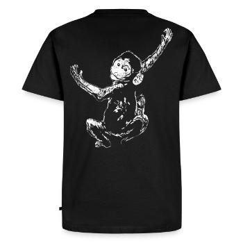 Singe Singe Singes Singes Chimpanzés Grimpent Chimpanzé Vintage - T-shirt Premium bio Homme - noir - Dos - Nico (187cm)