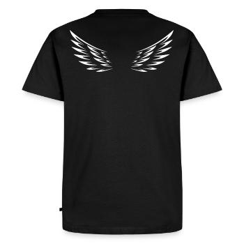 wing - Men's Premium Organic T-Shirt - black - Back - Nico (187cm)