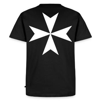 Croix de Malte - T-shirt Premium bio Homme - noir - Dos - Nico (187cm)