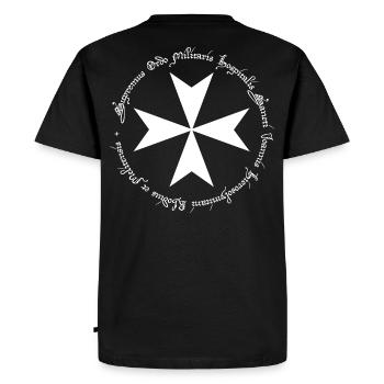 Croix de l'Ordre des Hospitaliers - T-shirt Premium bio Homme - noir - Dos - Nico (187cm)