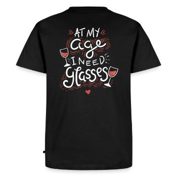 Verre à vin cadeau - T-shirt Premium bio Homme - noir - Dos - Nico (187cm)