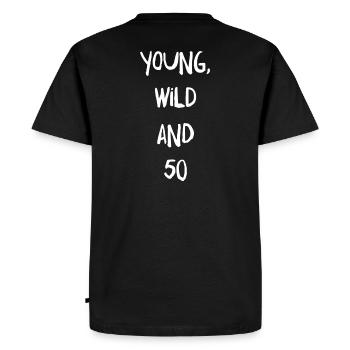 50th birthday - Men's Premium Organic T-Shirt - black - Back - Nico (187cm)