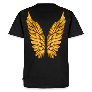 Angel Wings Gold Golden Wings Angel Angel Wings - Men's Premium Organic T-Shirt - black - Back - Nico (187cm)