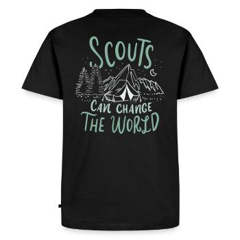 Scout camping tents gift - Men's Premium Organic T-Shirt - black - Back - Nico (187cm)