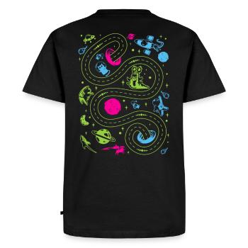 Outer Space Car Track Kids - Men's Premium Organic T-Shirt - black - Back - Nico (187cm)