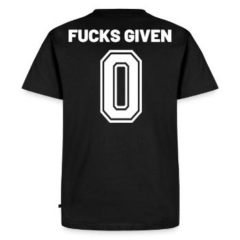 Zero Fucks Given – Bold 0 Logo - Men's Premium Organic T-Shirt - black - Back - Nico (187cm)