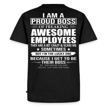 I Am A Proud Of Freaking Awesome Employees - Men's Premium Organic T-Shirt - black - Back - Nico (187cm)