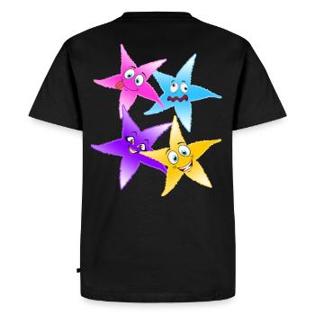 Vivid Star Quartet Fun Cartoon Stars - T-shirt Premium bio Homme - noir - Dos - Nico (187cm)