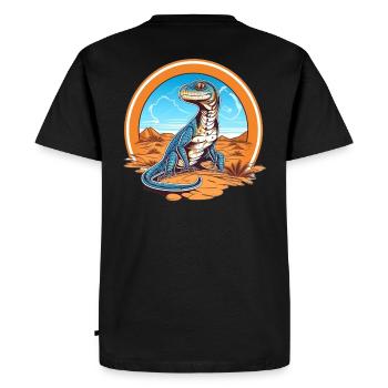 lézard dans la conception de paysage désertique - T-shirt Premium bio Homme - noir - Dos - Nico (187cm)