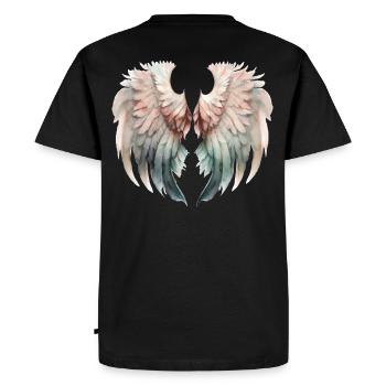 Ailes Pastel Envolée Douce - T-shirt Premium bio Homme - noir - Dos - Nico (187cm)