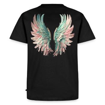 Ailes pastel éthérées - T-shirt Premium bio Homme - noir - Dos - Nico (187cm)
