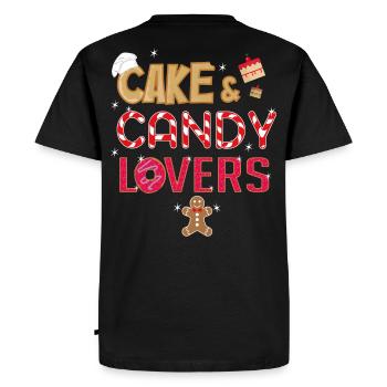 Cake & Candy Lovers T-Shirt - Men's Premium Organic T-Shirt - black - Back - Nico (187cm)