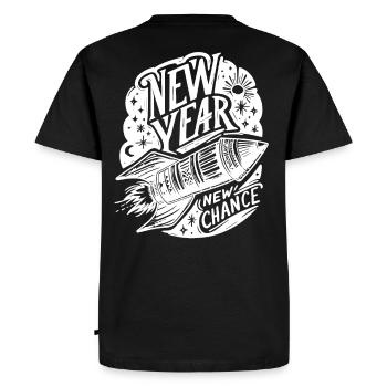 Fusée du Nouvel An Réveillon du Nouvel An Nouveau départ Nouvelle chance - T-shirt Premium bio Homme - noir - Dos - Nico (187cm)