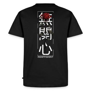 Indifférent Rose Police japonaise Esthétique avant-gardiste - T-shirt Premium bio Homme - noir - Dos - Nico (187cm)