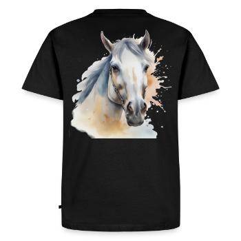 Tête de cheval Cheval Cheval Cheval Etalon - T-shirt Premium bio Homme - noir - Dos - Nico (187cm)