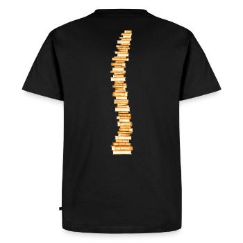Books Spine Backbone Bookworm Bookworm - Men's Premium Organic T-Shirt - black - Back - Nico (187cm)